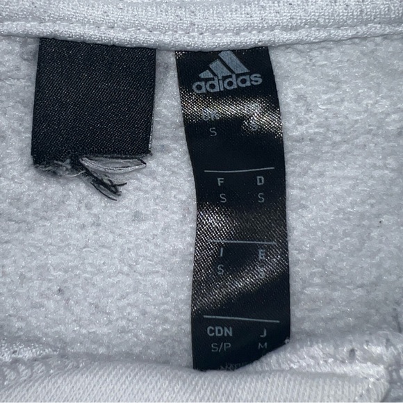 ADIDAS Post Game Badge of Sport Oversized White Pullover Hoodie Men’s Small - Picture 7 of 9